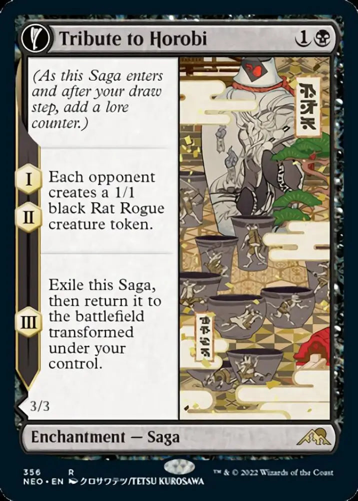Tribute to Horobi // Echo of Death’s Wail (Showcase Soft Glow) [Kamigawa: Neon Dynasty] - MTG Single
