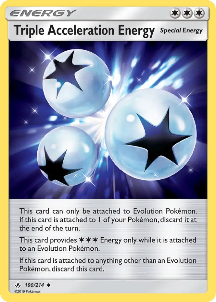 Triple Acceleration Energy (190/214) [Sun & Moon: Unbroken Bonds] - Pokemon Single
