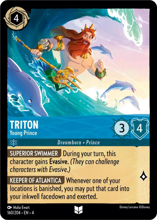 Triton - Young Prince (160/204) [Ursula’s Return] - Lorcana Single
