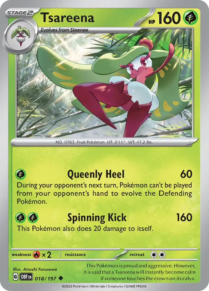 Tsareena (018/197) [Scarlet & Violet: Obsidian Flames] - Pokemon Single