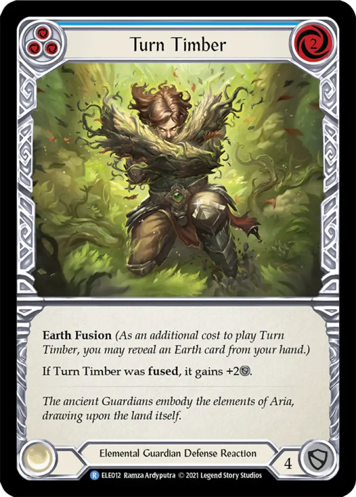 Turn Timber (Blue) [Tales of Aria 1st Edition] 1st Edition Rainbow Foil - Flesh And Blood Single