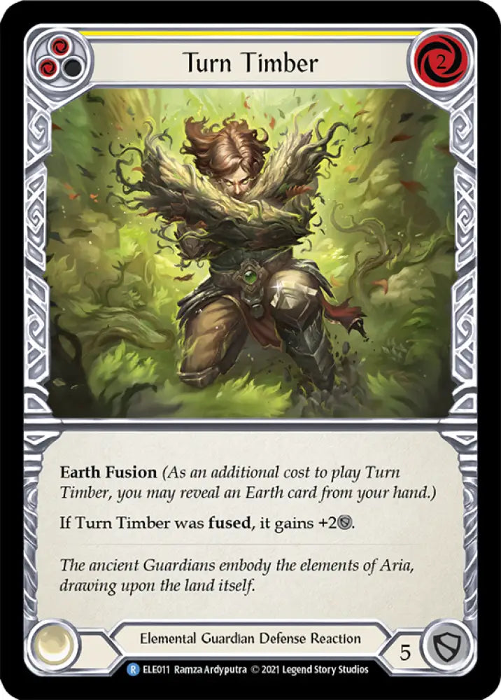 Turn Timber (Yellow) [Tales of Aria 1st Edition] 1st Edition Rainbow Foil - Flesh And Blood Single