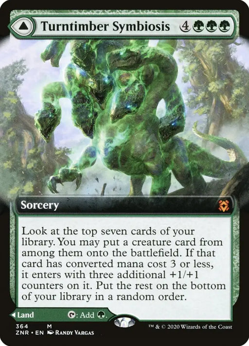Turntimber Symbiosis // Turntimber Serpentine Wood (Extended Art) [Zendikar Rising] - MTG Single