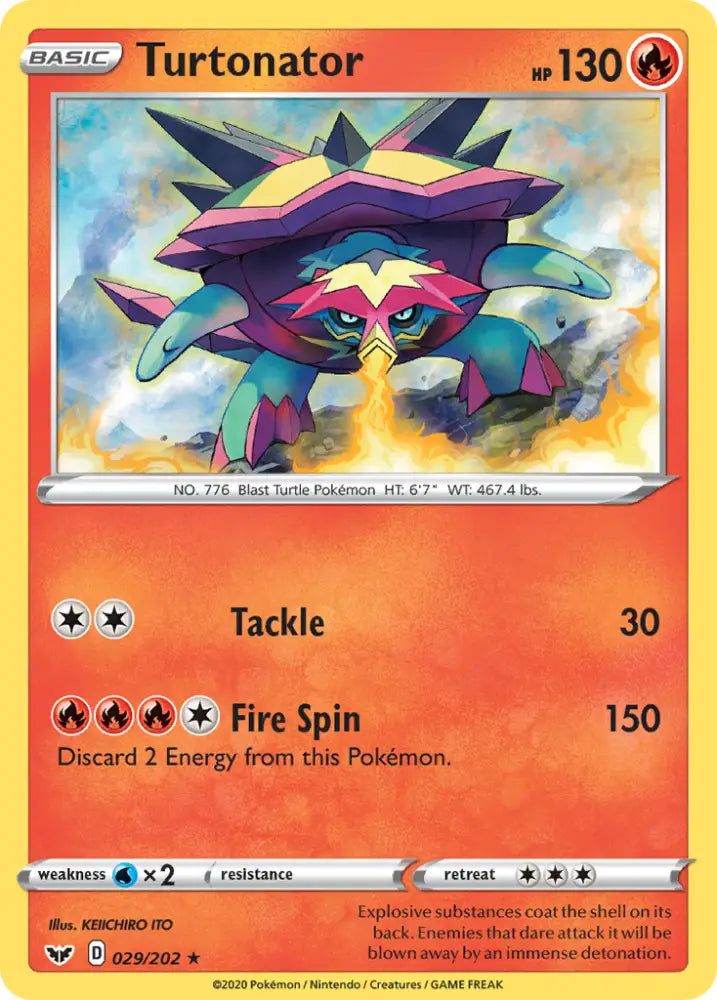 Turtonator (029/202) [Sword & Shield: Base Set] - Pokemon Single