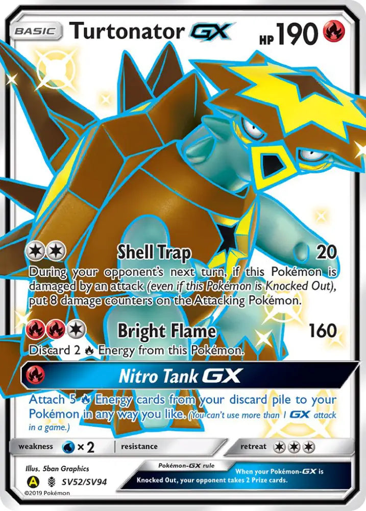 Turtonator GX (SV52/SV94) [Sun & Moon: Hidden Fates - Shiny Vault] - Pokemon Single