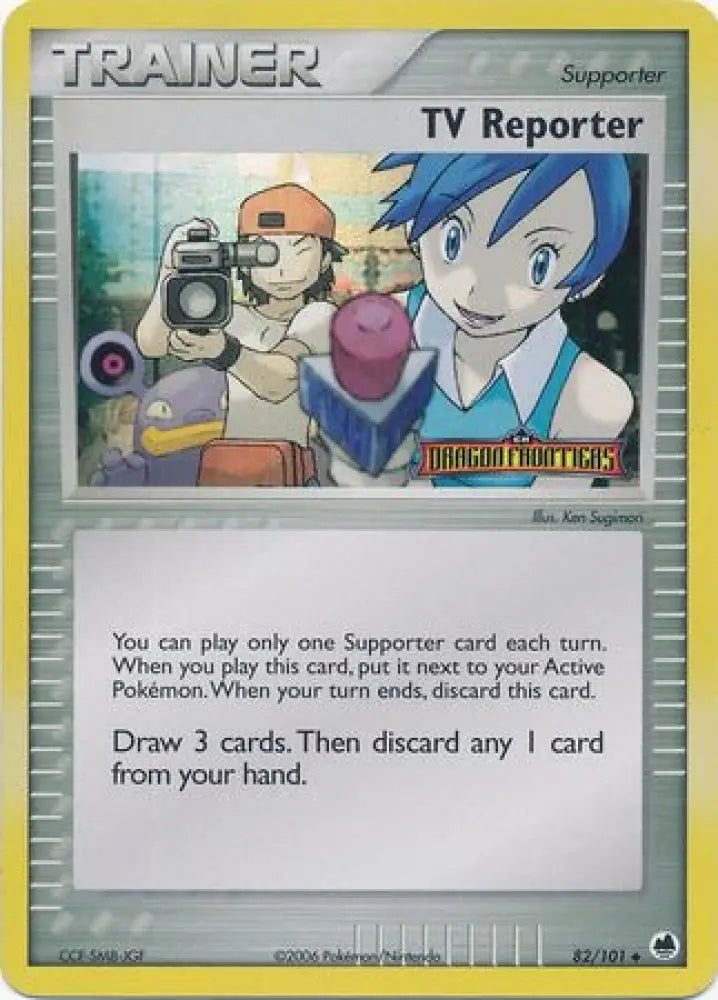 TV Reporter (82/101) (Stamped) [EX: Dragon Frontiers] - Pokemon Single