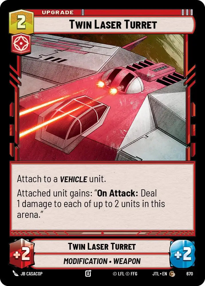 Twin Laser Turret (Foil) (670) [Jump to Lightspeed] - Star Wars: Unlimited Single