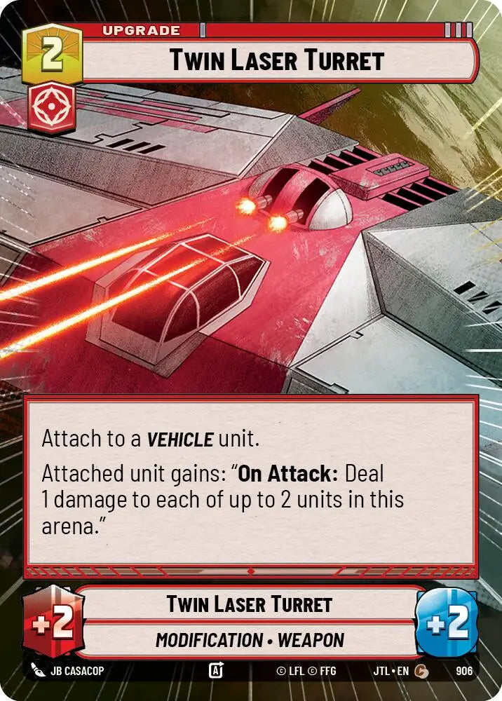 Twin Laser Turret (Hyperspace Foil) (906) [Jump to Lightspeed] - Star Wars: Unlimited Single