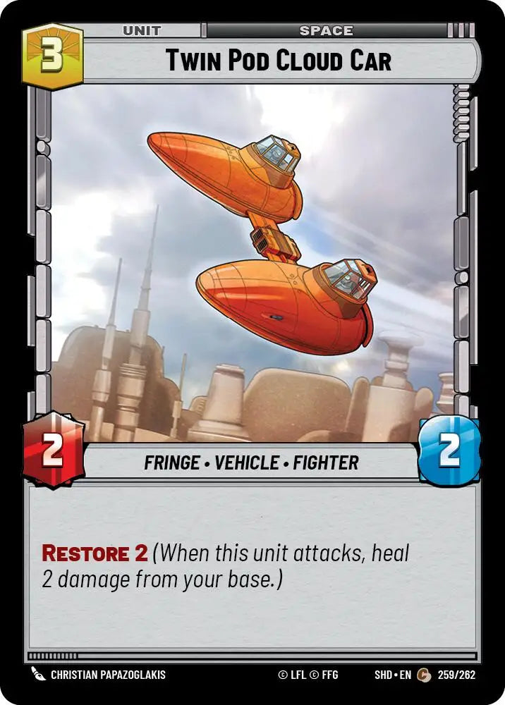 Twin Pod Cloud Car (259/262) [Shadows of the Galaxy] - Star Wars: Unlimited Single