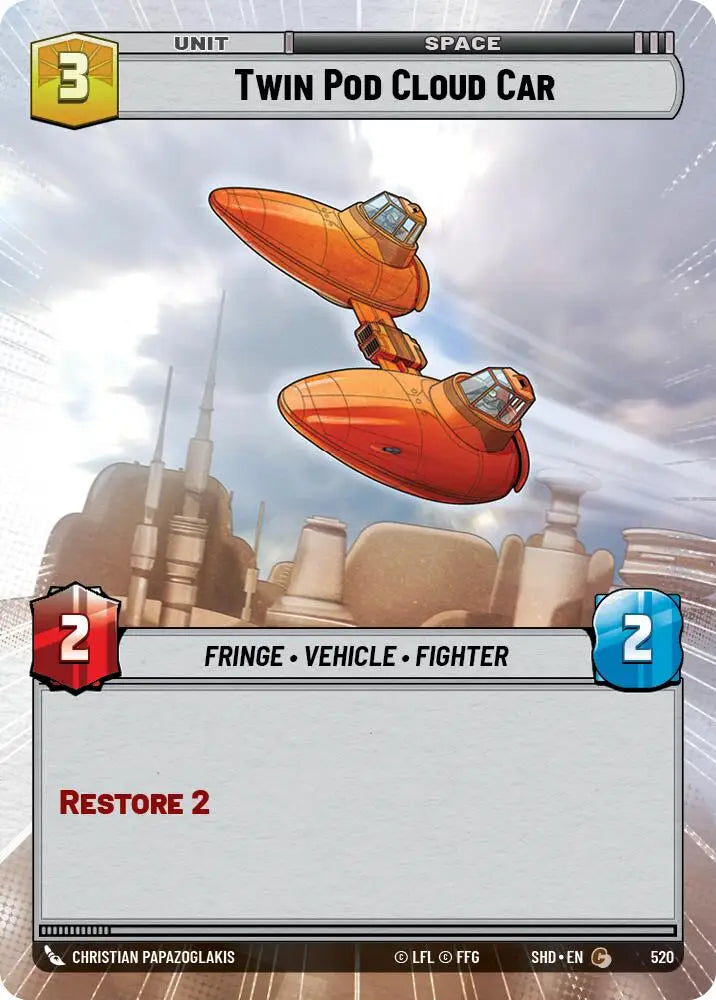 Twin Pod Cloud Car (Hyperspace) (520) [Shadows of the Galaxy] - Star Wars: Unlimited Single