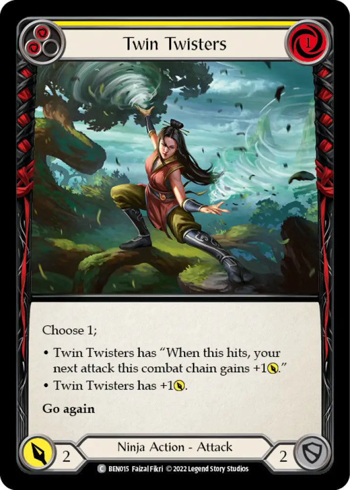 Twin Twisters (Yellow) [Outsiders] (Benji Blitz Deck) - Flesh And Blood Single