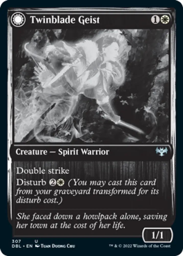 Twinblade Geist // Twinblade Invocation [Innistrad: Double Feature] - MTG Single
