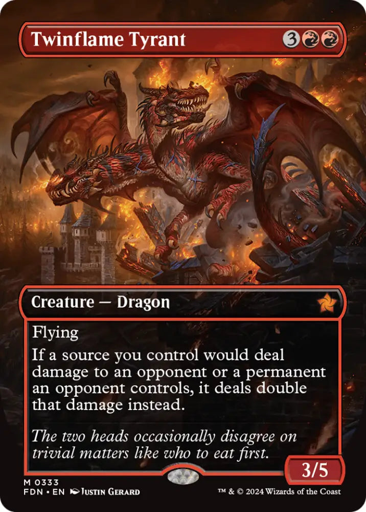 Twinflame Tyrant (Borderless) [Foundations] - MTG Single