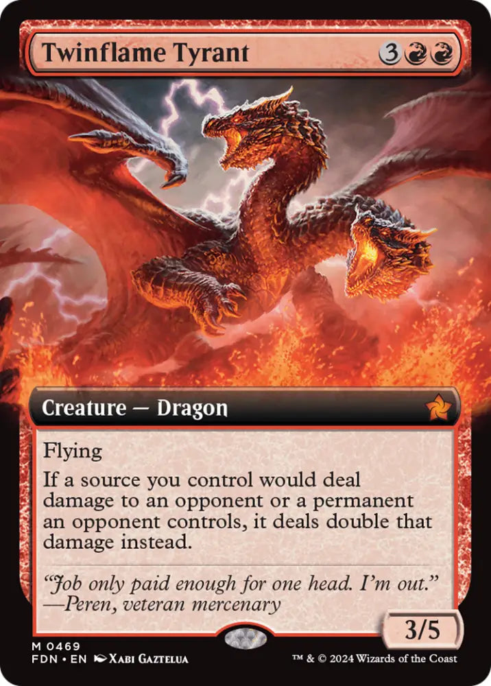 Twinflame Tyrant (Extended Art) [Foundations] - MTG Single