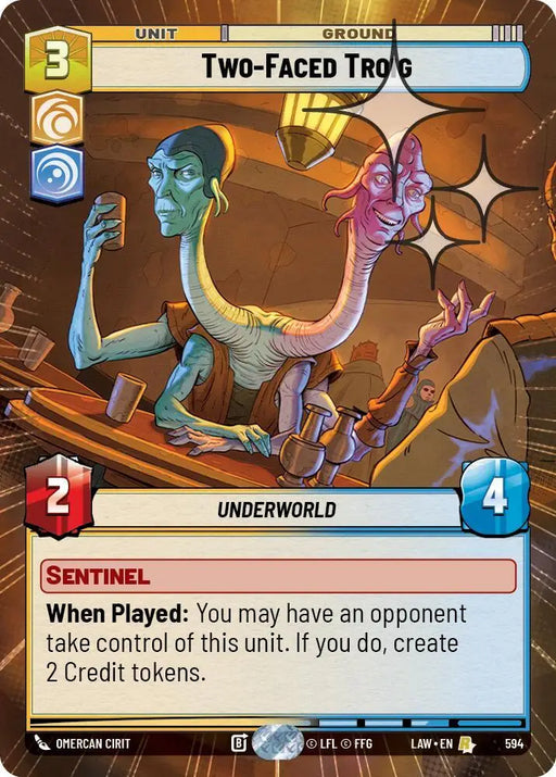Two-Faced Troig (Hyperspace Foil) (594) [A Lawless Time]