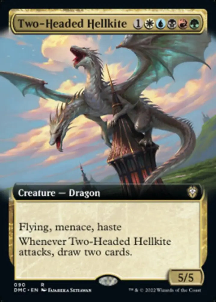 Two-Headed Hellkite (Extended Art) [Dominaria United Commander] - MTG Single