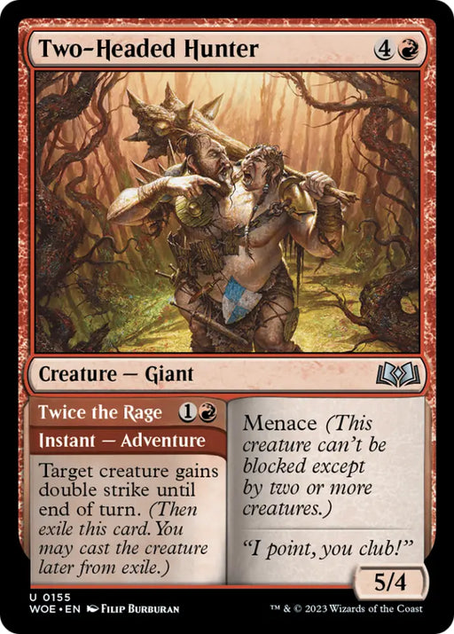 Two-Headed Hunter // Twice the Rage [Wilds of Eldraine] - MTG Single