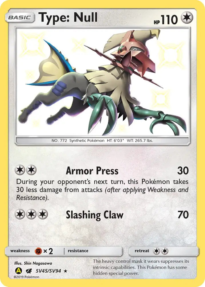 Type: Null (SV45/SV94) [Sun & Moon: Hidden Fates - Shiny Vault] - Pokemon Single