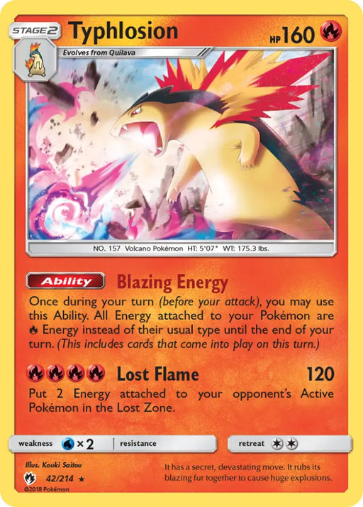 Typhlosion (42/214) [Sun & Moon: Lost Thunder] - Pokemon Single