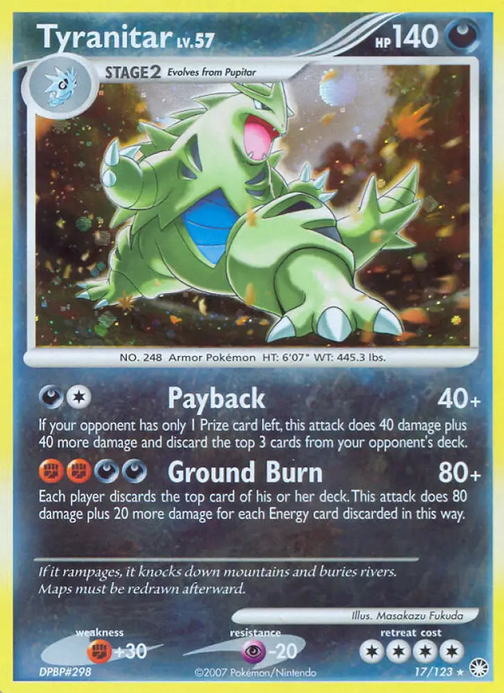 Tyranitar (17/123) [Diamond & Pearl: Mysterious Treasures] - Pokemon Single