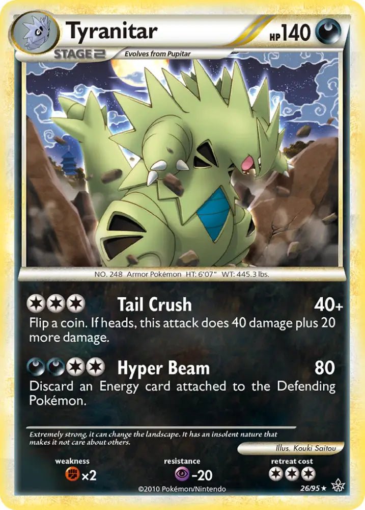 Tyranitar (26/95) [HeartGold & SoulSilver: Unleashed] - Pokemon Single