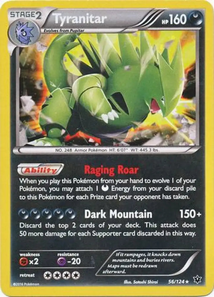 Tyranitar (56/124) (Cosmos Holo) [XY: Fates Collide] - Pokemon Single