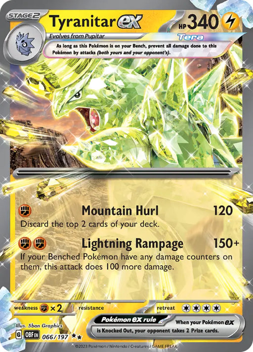 Tyranitar ex (066/197) [Scarlet & Violet: Obsidian Flames] - Pokemon Single