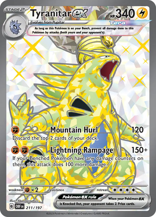 Tyranitar ex (211/197) [Scarlet & Violet: Obsidian Flames] - Pokemon Single