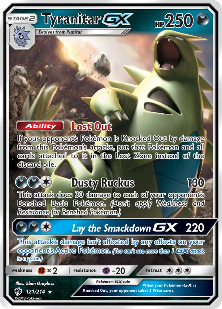 Tyranitar GX (121/214) [Sun & Moon: Lost Thunder] - Pokemon Single