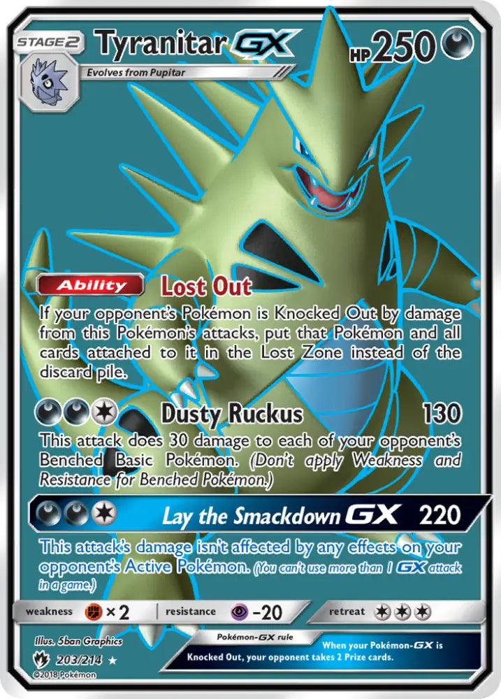 Tyranitar GX (203/214) [Sun & Moon: Lost Thunder] - Pokemon Single