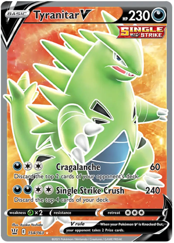 Tyranitar V (154/163) [Sword & Shield: Battle Styles] - Pokemon Single