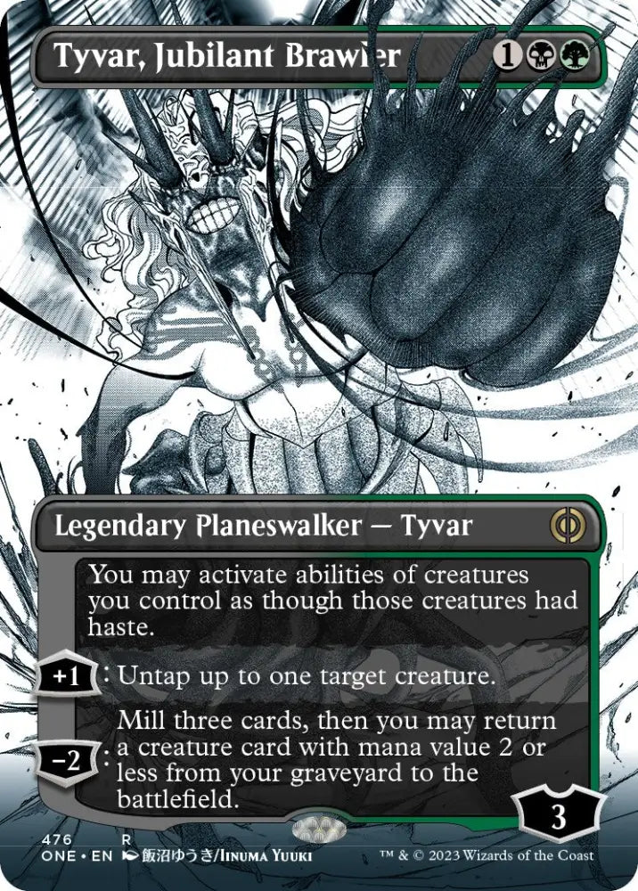 Tyvar Jubilant Brawler (Borderless Manga Step-and-Compleat Foil) [Phyrexia: All Will Be One] - MTG Single