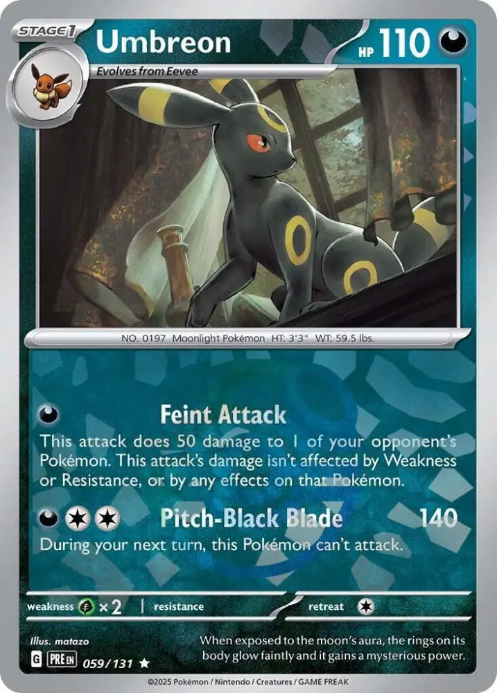Umbreon (059/131) (Master Ball Pattern) [Scarlet & Violet: Prismatic Evolutions] - Pokemon Single