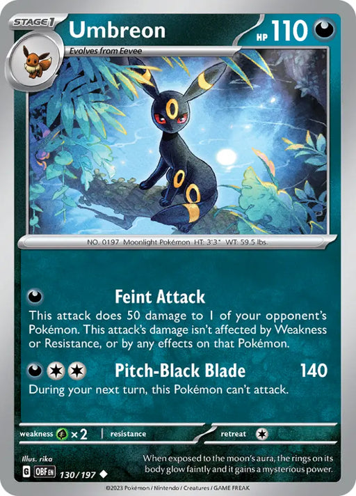 Umbreon (130/197) [Scarlet & Violet: Obsidian Flames] - Pokemon Single