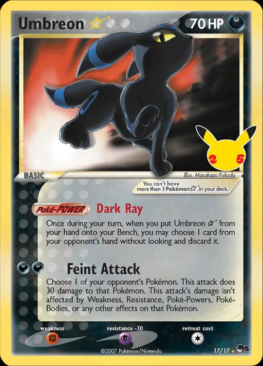Umbreon (17/17) (Star) [Celebrations: 25th Anniversary - Classic Collection] - Pokemon Single