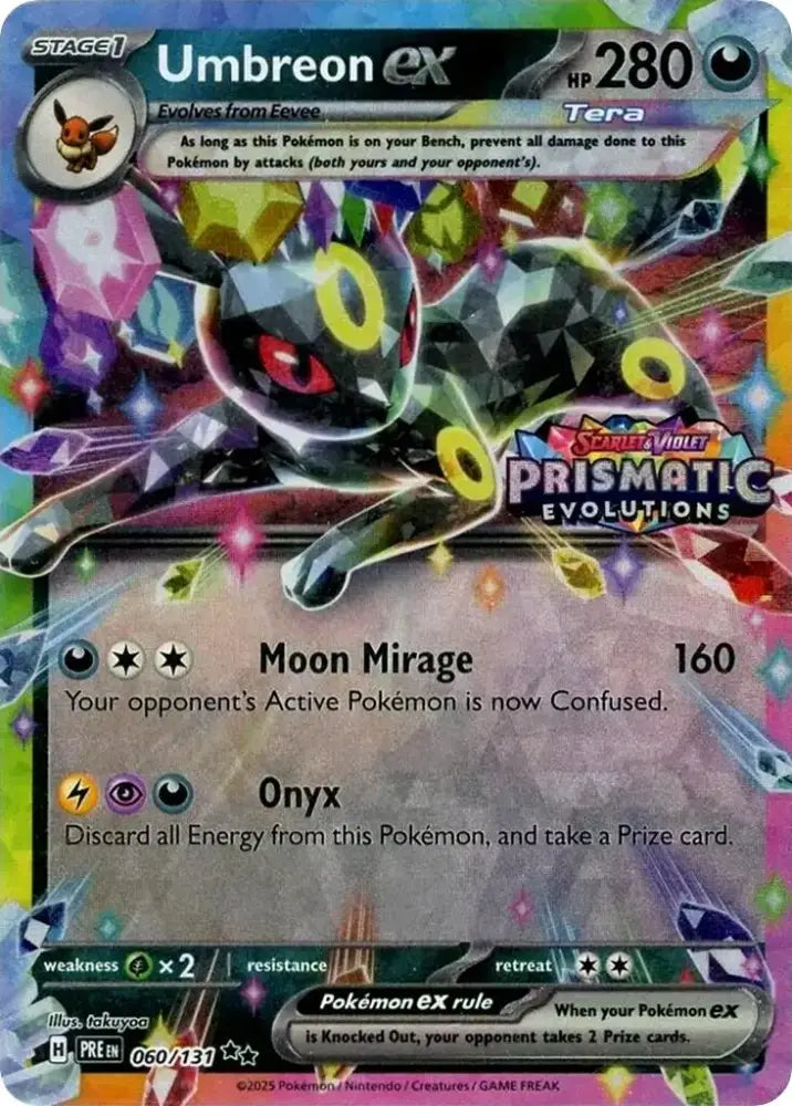 Umbreon ex (060/131) (Prismatic Evolutions Stamp) [Scarlet & Violet: Prismatic Evolutions] - Pokemon Single