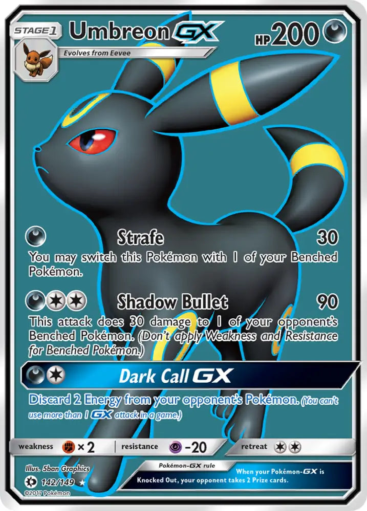 Umbreon GX (142/149) [Sun & Moon: Base Set] - Pokemon Single