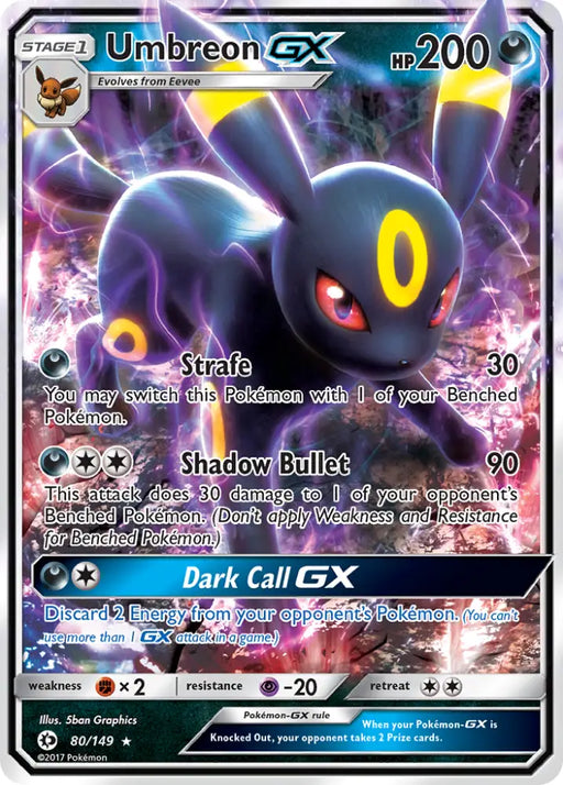 Umbreon GX (80/149) [Sun & Moon: Base Set] - Pokemon Single