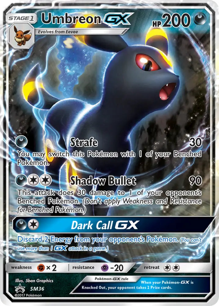 Umbreon GX (SM36) [Sun & Moon: Black Star Promos] - Pokemon Single