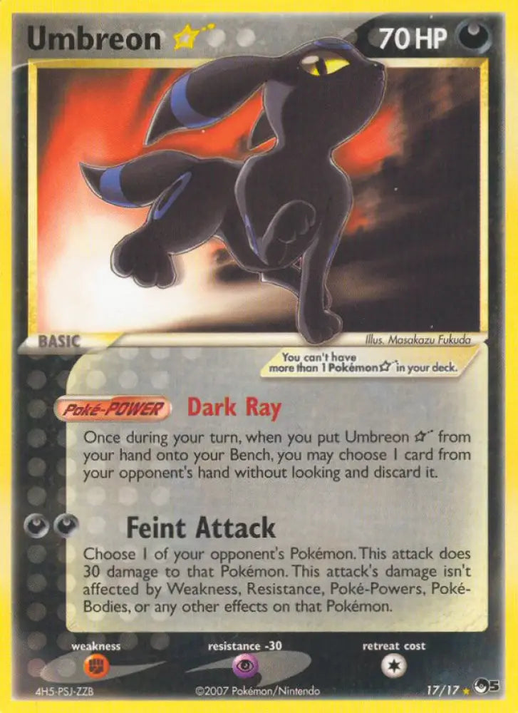 Umbreon Star (17/17) [POP Series 5] - Pokemon Single