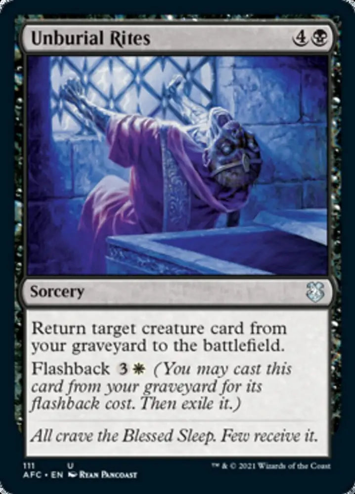 Unburial Rites [Dungeons & Dragons: Adventures in the Forgotten Realms Commander] - MTG Single