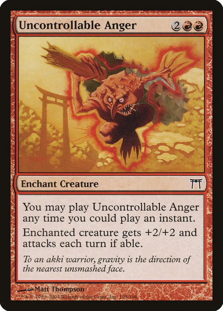 Uncontrollable Anger [Champions of Kamigawa] - MTG Single