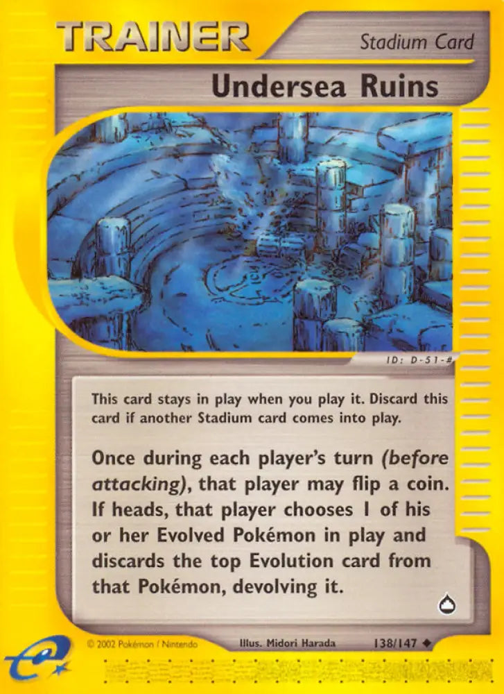Undersea Ruins (138/147) [Aquapolis] - Pokemon Single