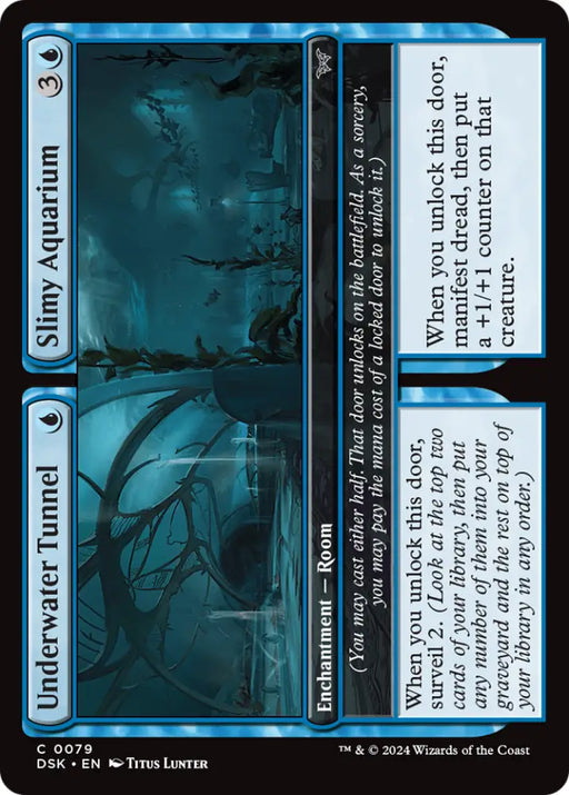 Underwater Tunnel // Slimy Aquarium [Duskmourn: House of Horror] - MTG Single