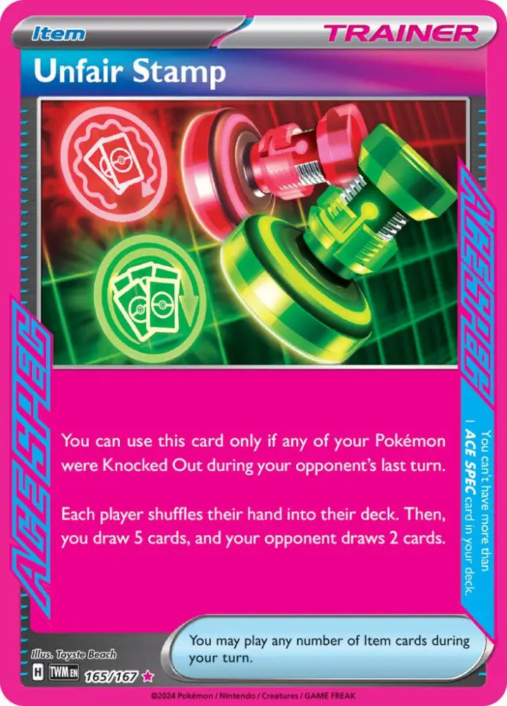 Unfair Stamp (165/167) [Scarlet & Violet: Twilight Masquerade] - Pokemon Single