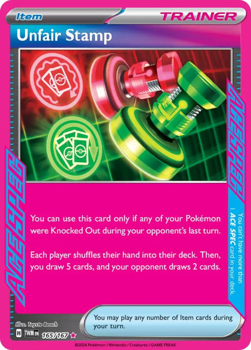 Unfair Stamp (165/167) [Scarlet & Violet: Twilight Masquerade] - Pokemon Single