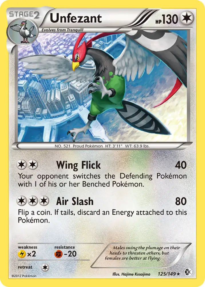 Unfezant (125/149) [Black & White: Boundaries Crossed] - Pokemon Single
