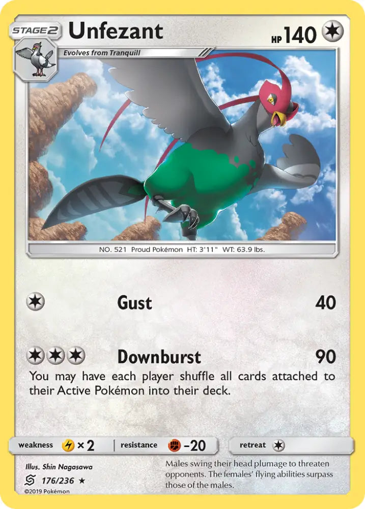 Unfezant (176/236) [Sun & Moon: Unified Minds] - Pokemon Single