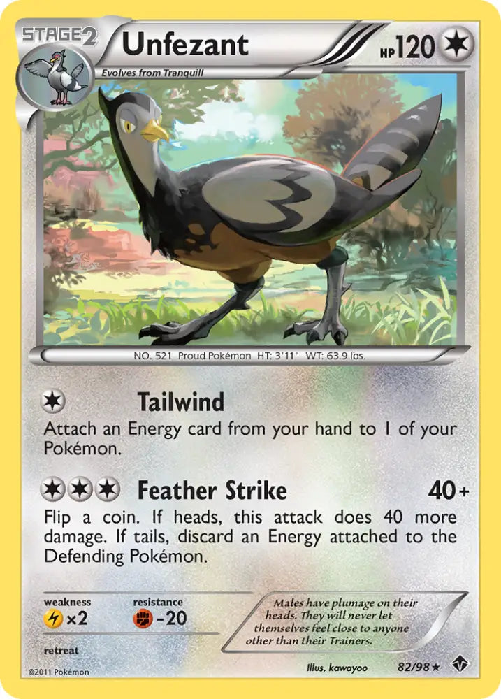 Unfezant (82/98) [Black & White: Emerging Powers] - Pokemon Single