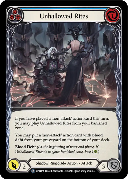 Unhallowed Rites (Blue) [Monarch Unlimited] Unlimited Rainbow Foil - Flesh And Blood Single
